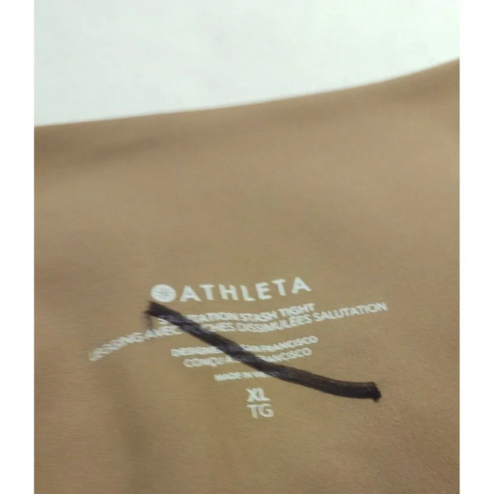 Athleta Salutation Stash Tight Light Brown XL Leggings